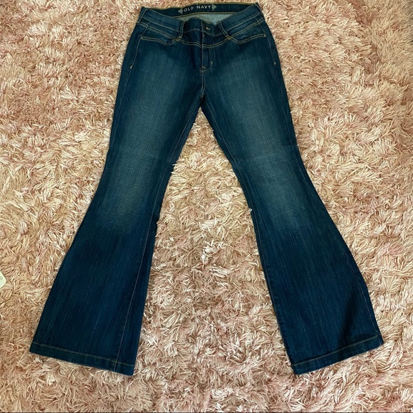 Old Navy Flare Leg Jeans Dark Wash Size 